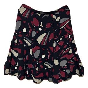George maroon and Gray Knee-Length Skater Skirt